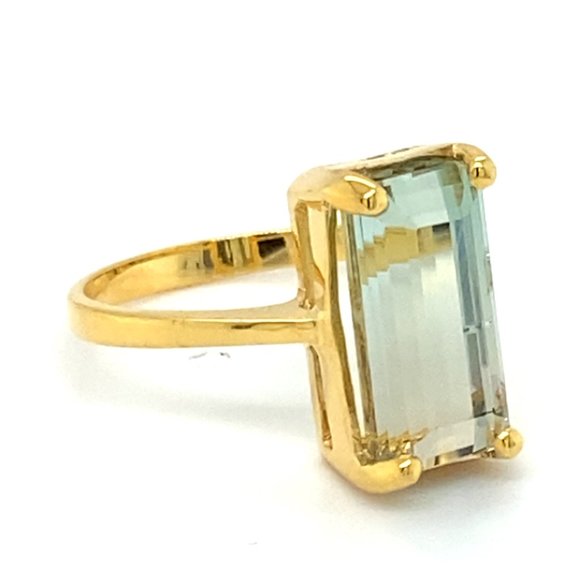 Bi Color Tourmaline 4.55ct Solid 14K Yellow Gold Ring - Picture 3 of 7